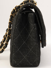 Around 1998 Made Denim Classic Flap Chain Bag 25cm Black
