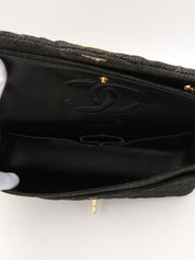 Around 1998 Made Denim Classic Flap Chain Bag 25cm Black