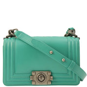 Around 2015 Boy Chanel Chain Shoulder Bag, Emerald Green
