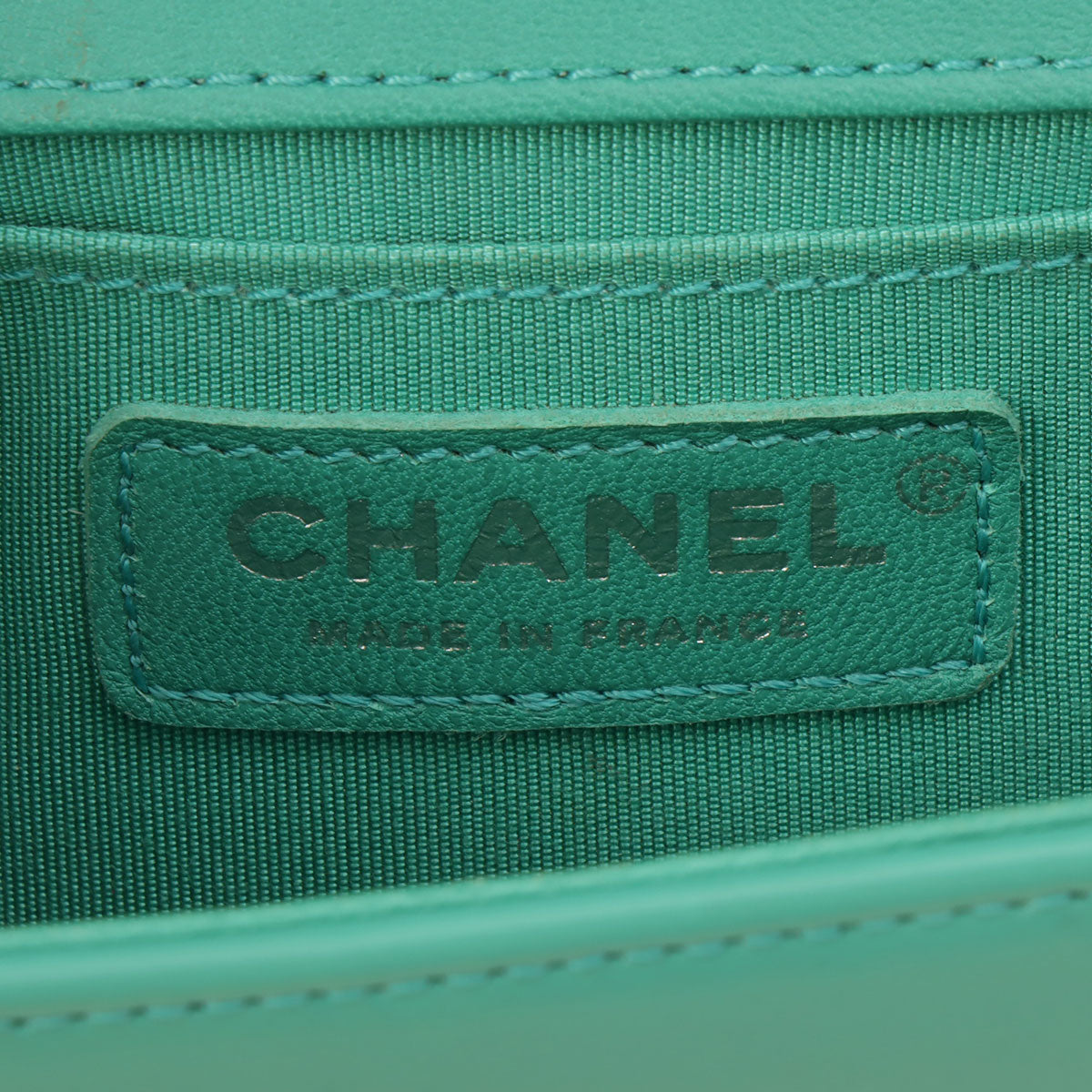 Around 2015 Boy Chanel Chain Shoulder Bag, Emerald Green
