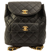 Matelassé Stitch CC Turn-Lock Backpack Black