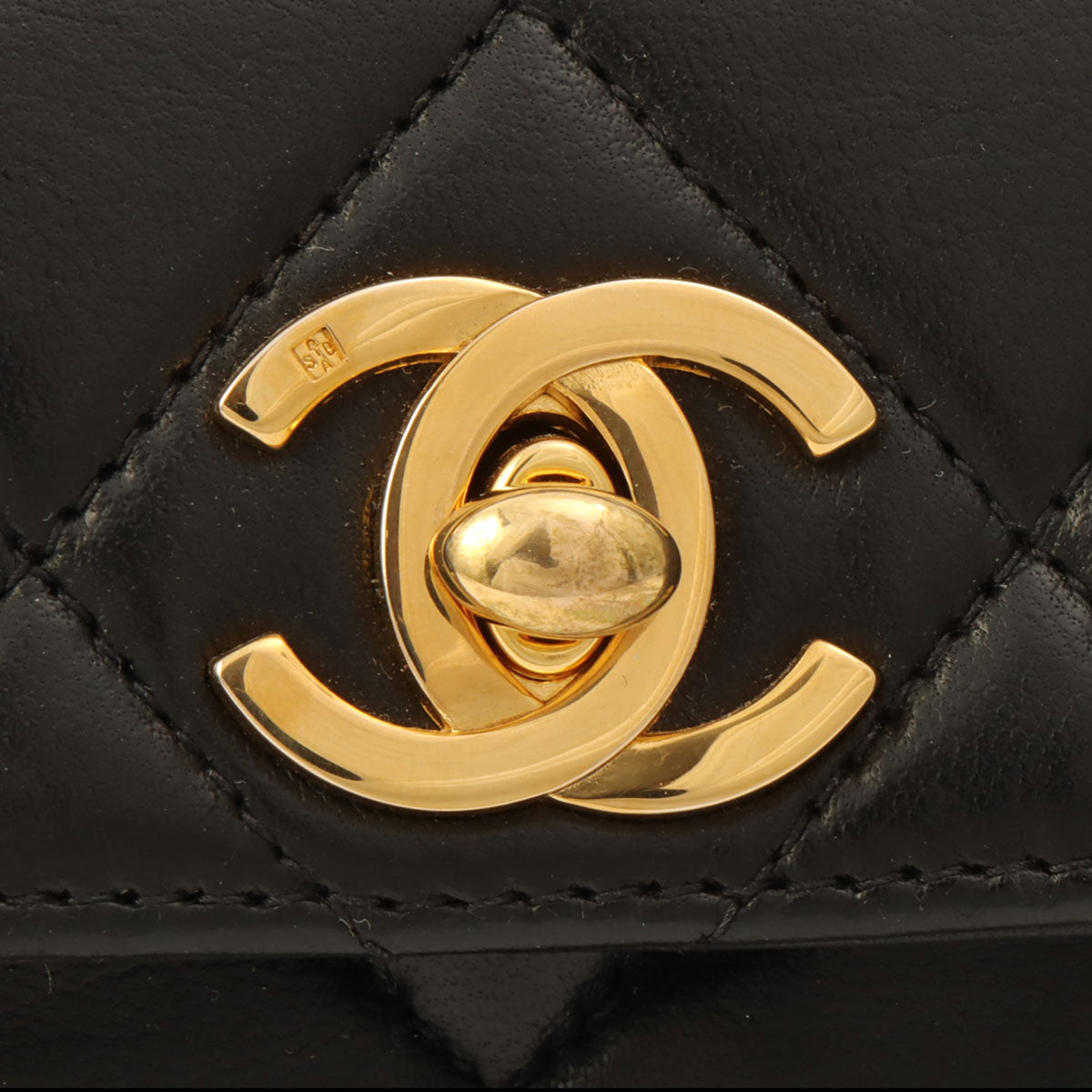 Matelassé Stitch CC Turn-Lock Backpack Black