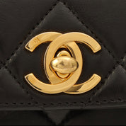Matelassé Stitch CC Turn-Lock Backpack Black