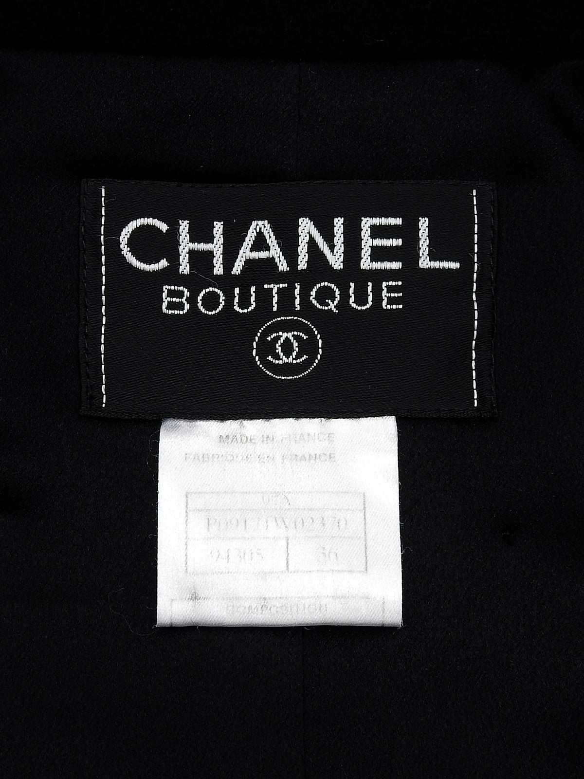 1997年製 カシミアCCマークボタンロングコート ブラック #36