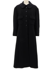 1997年製 カシミアCCマークボタンロングコート ブラック #36