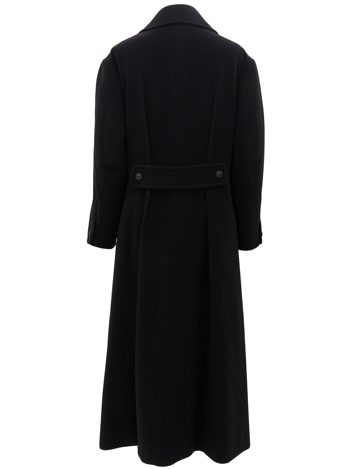 1997年羊绒CC标志纽扣长款黑色大衣