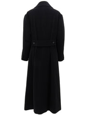 1997年羊绒CC标志纽扣长款黑色大衣