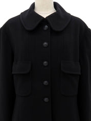 1997年製 カシミアCCマークボタンロングコート ブラック #36