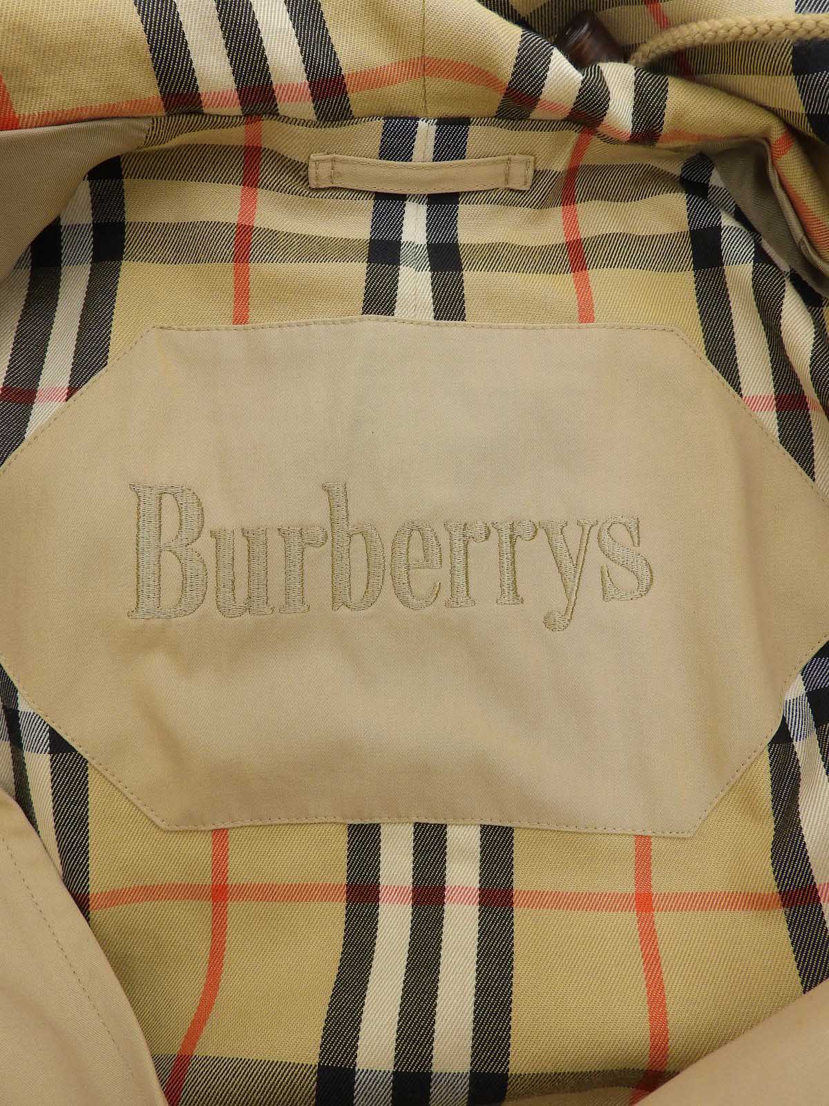 ノバチェックライニングロゴボタンフーデッドコート ベージュ