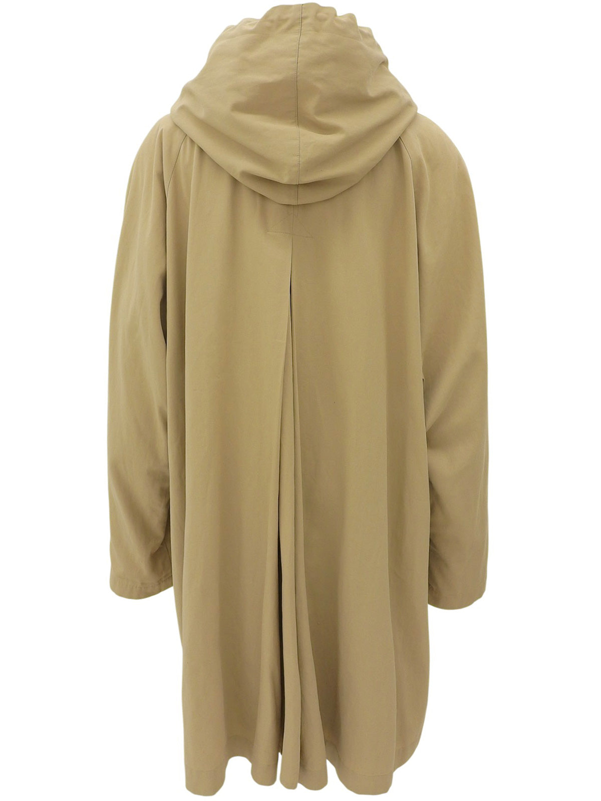 ノバチェックライニングロゴボタンフーデッドコート ベージュ