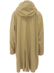 ノバチェックライニングロゴボタンフーデッドコート ベージュ