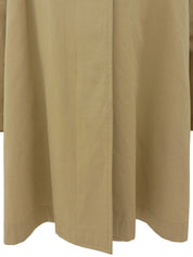 ノバチェックライニングロゴボタンフーデッドコート ベージュ