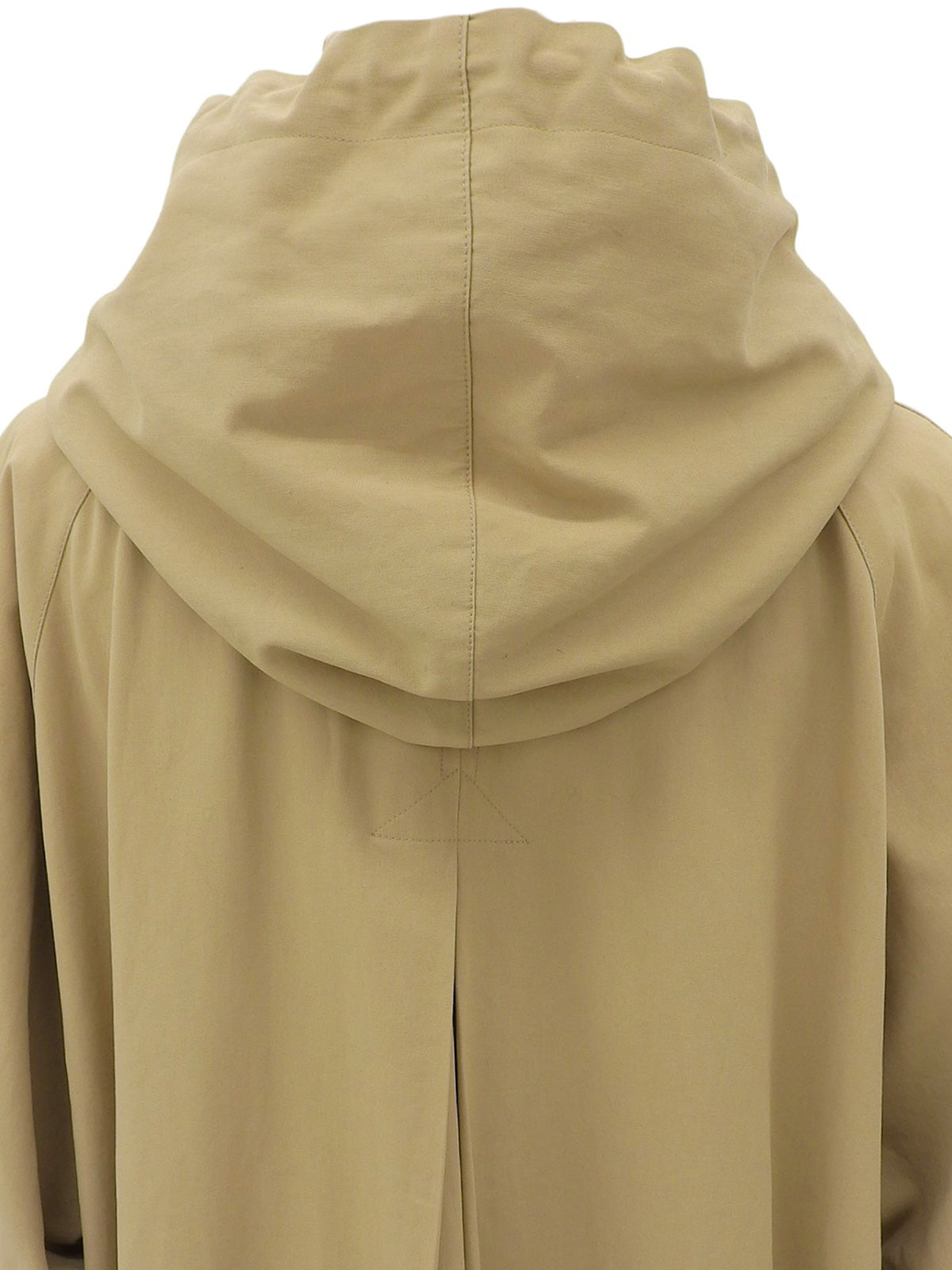 ノバチェックライニングロゴボタンフーデッドコート ベージュ