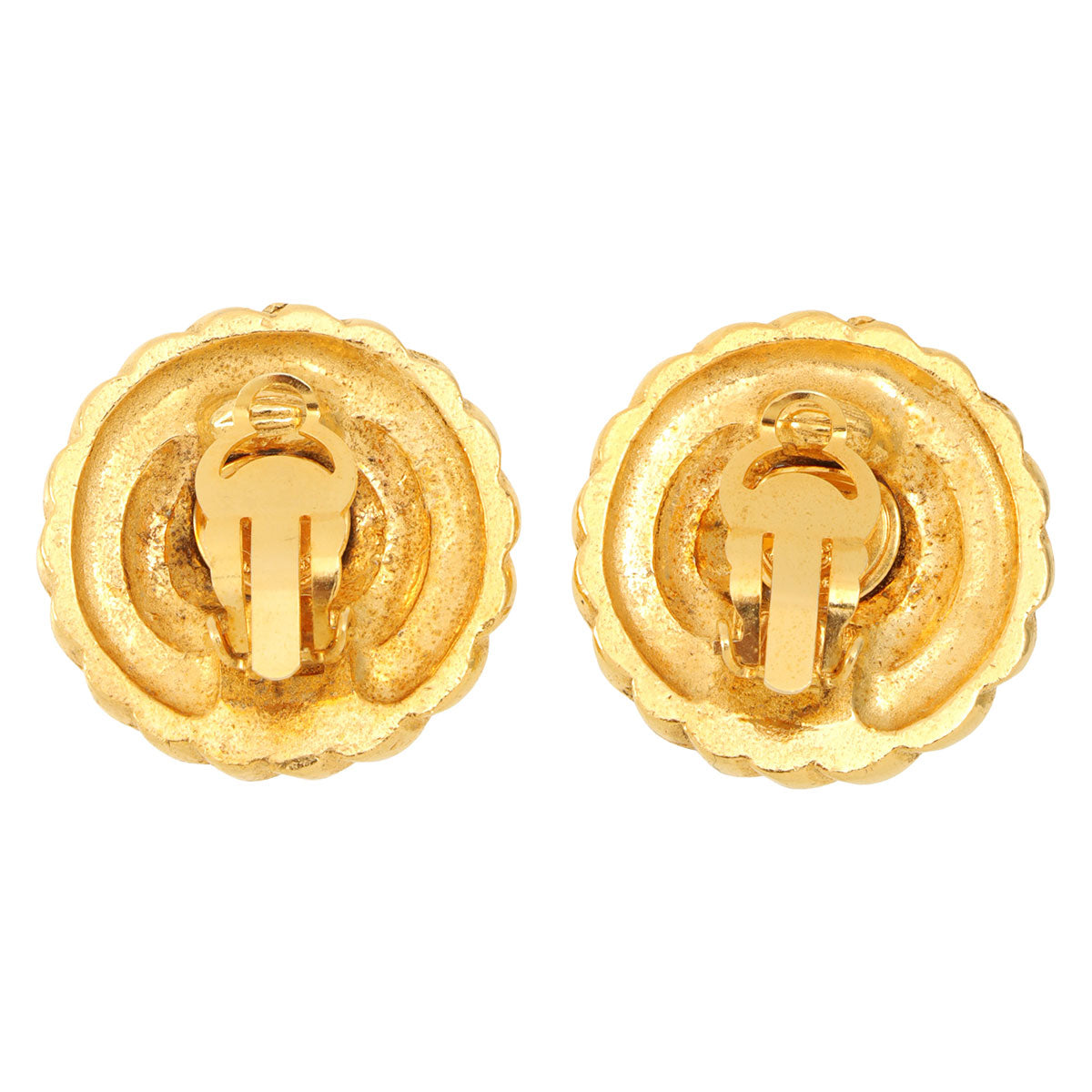 Round CC Mark Earrings Gold