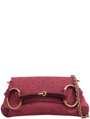 GGキャンバスホースビットプレートワンショルダーバッグ ピンク