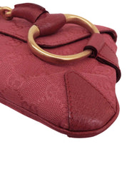 GGキャンバスホースビットプレートワンショルダーバッグ ピンク