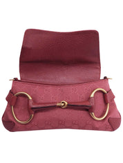 GGキャンバスホースビットプレートワンショルダーバッグ ピンク