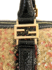 スパンコールミニボストンバッグ ブラック/マルチ