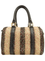 スパンコールミニボストンバッグ ブラック/マルチ