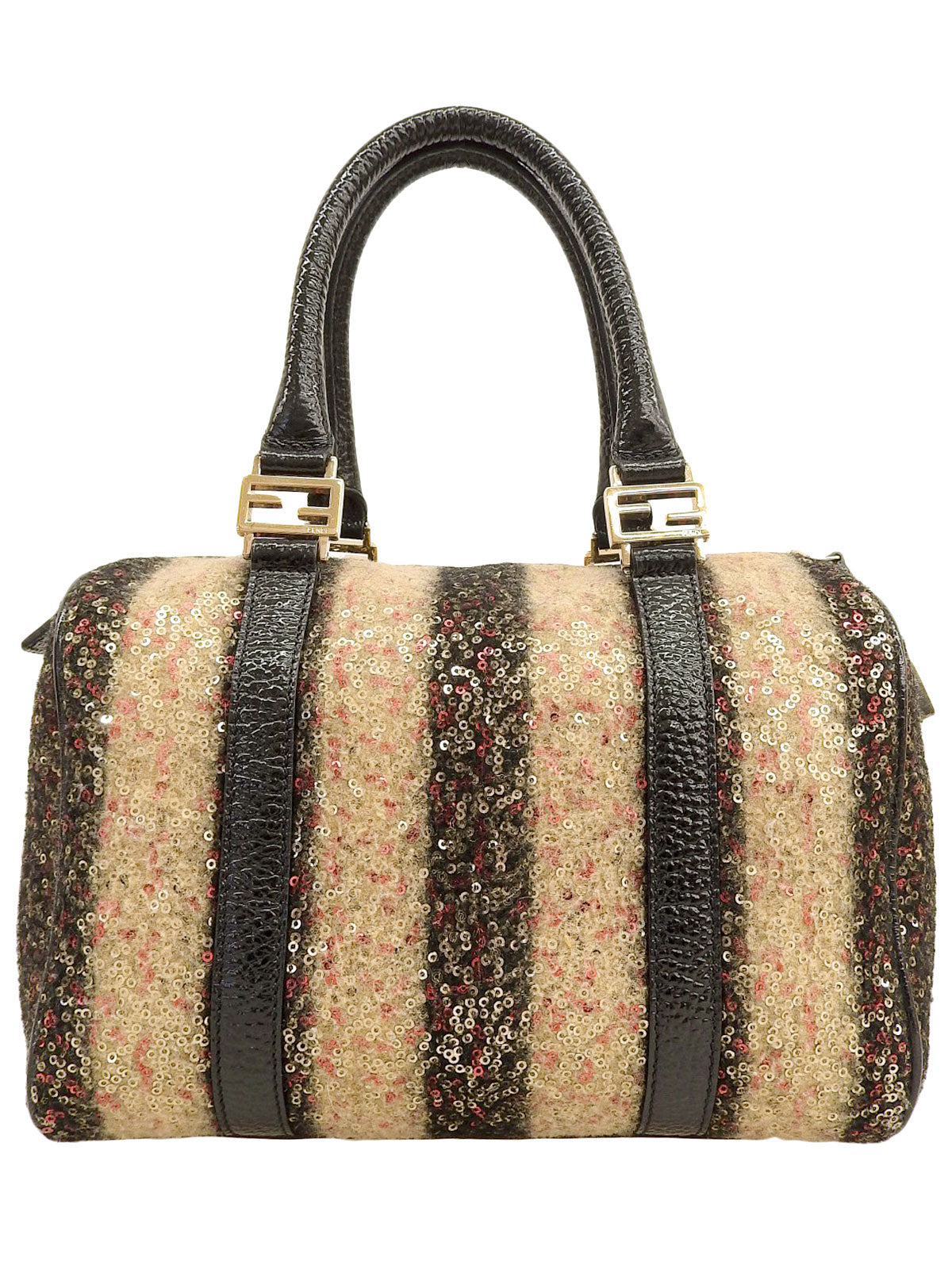 スパンコールミニボストンバッグ ブラック/マルチ