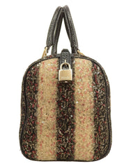 スパンコールミニボストンバッグ ブラック/マルチ