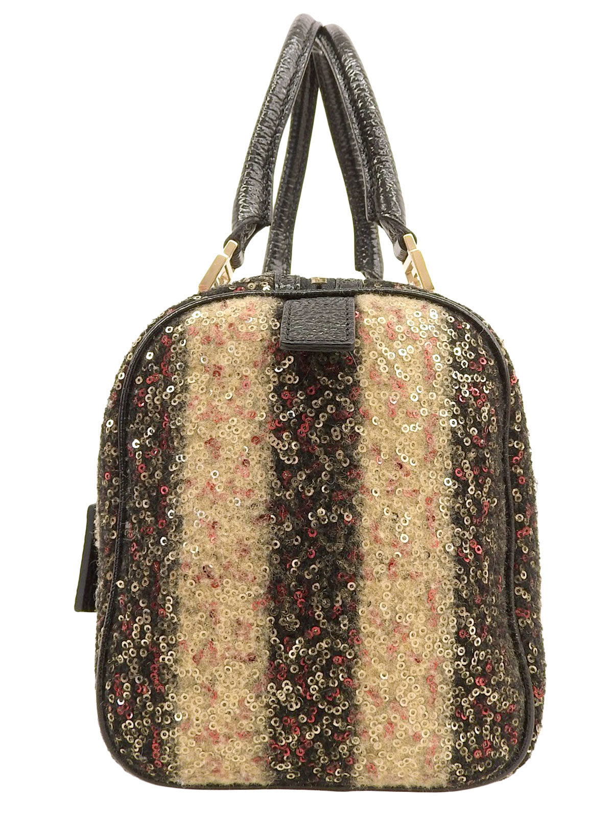 スパンコールミニボストンバッグ ブラック/マルチ