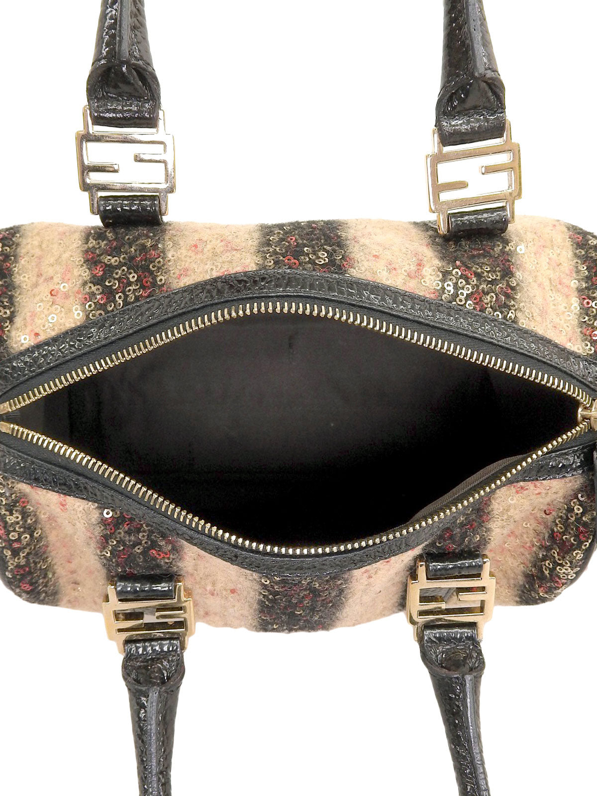 スパンコールミニボストンバッグ ブラック/マルチ