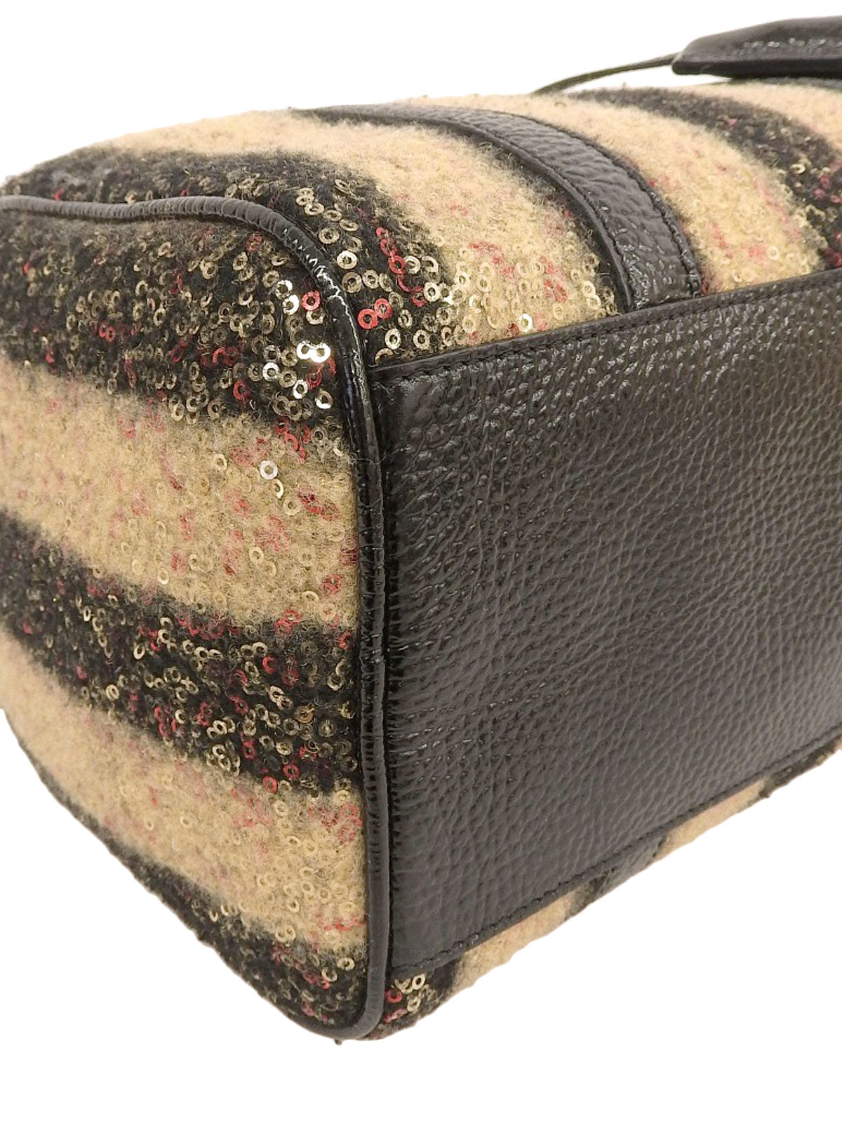 スパンコールミニボストンバッグ ブラック/マルチ