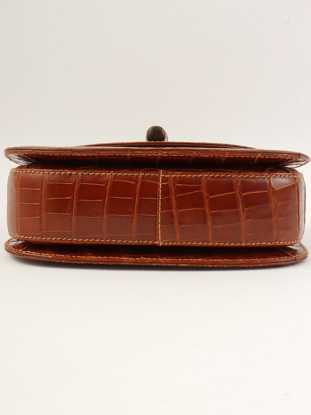 クロコダイルバンブー2wayバッグミニ ブラウン