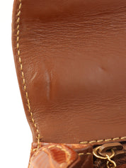 クロコダイルバンブー2wayバッグミニ ブラウン