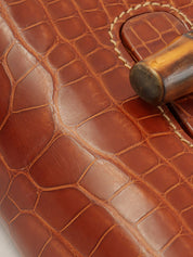 クロコダイルバンブー2wayバッグミニ ブラウン