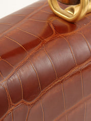 クロコダイルバンブー2wayバッグミニ ブラウン