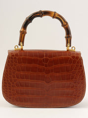 クロコダイルバンブー2wayバッグミニ ブラウン