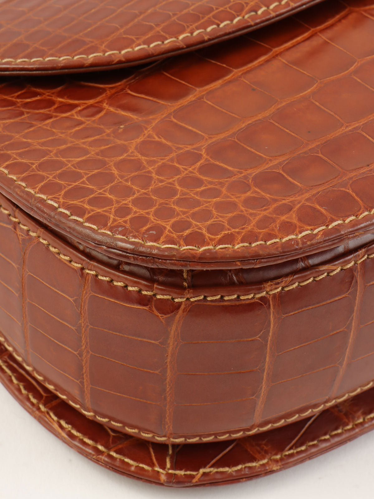 クロコダイルバンブー2wayバッグミニ ブラウン