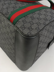 キャンバスGGパターンシェリーライン2wayボストンバッグ グレー/グリーン/レッド