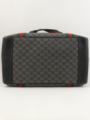 キャンバスGGパターンシェリーライン2wayボストンバッグ グレー/グリーン/レッド