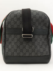 キャンバスGGパターンシェリーライン2wayボストンバッグ グレー/グリーン/レッド