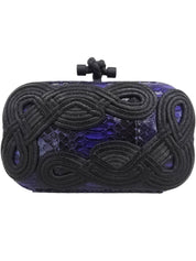 Knot design clutch bag, purple/black