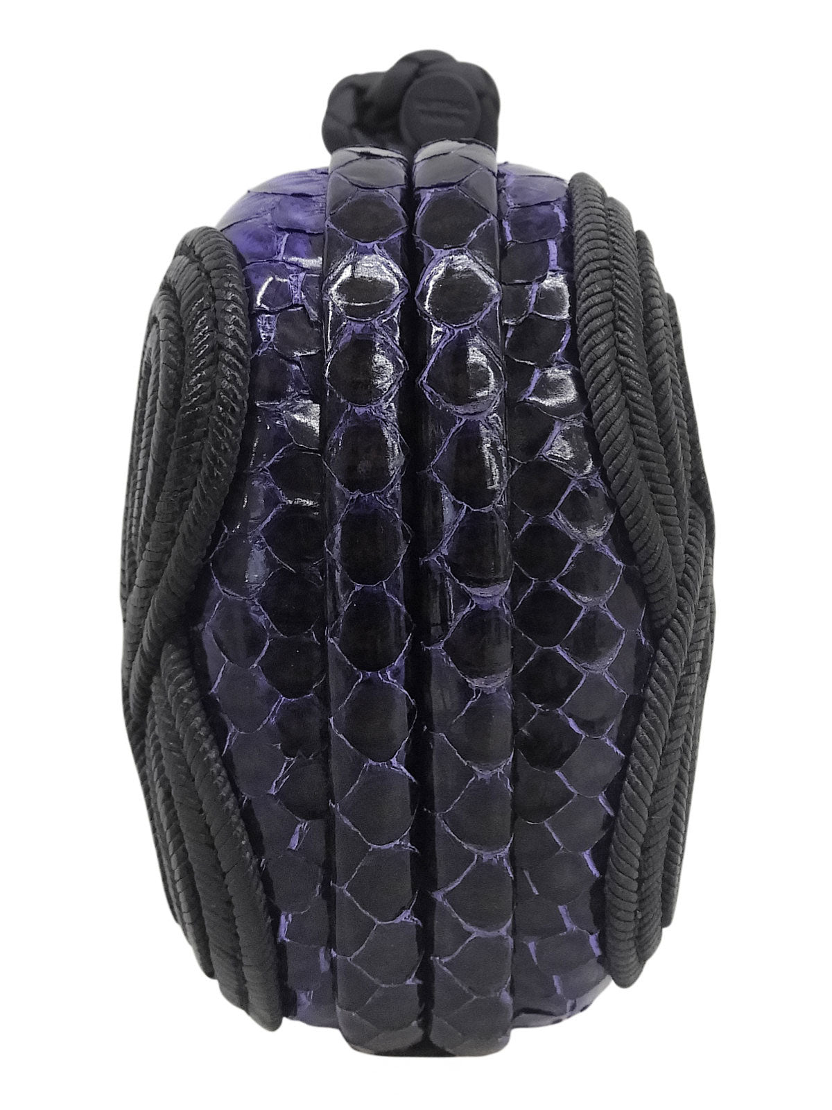 Knot design clutch bag, purple/black