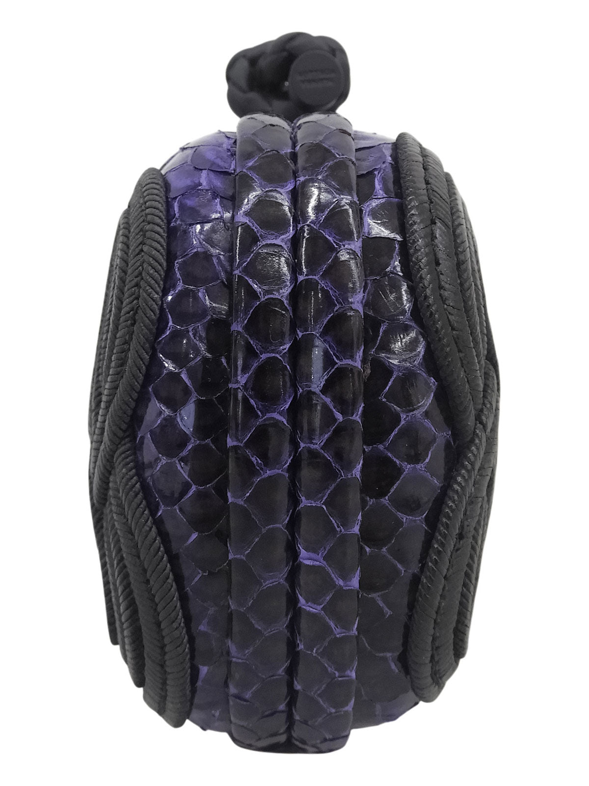 Knot design clutch bag, purple/black