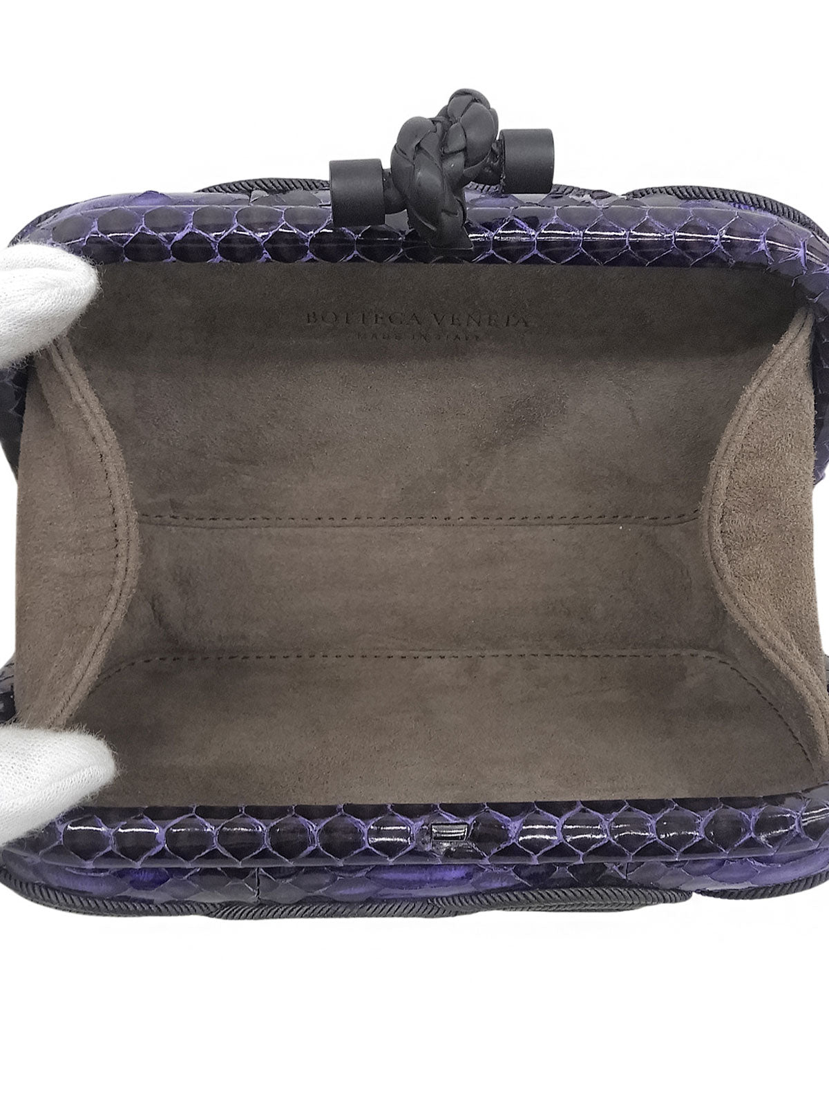 Knot design clutch bag, purple/black