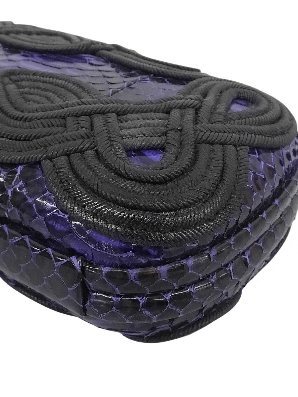 Knot design clutch bag, purple/black