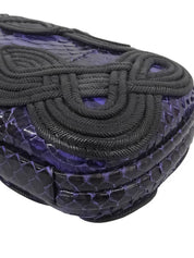 Knot design clutch bag, purple/black