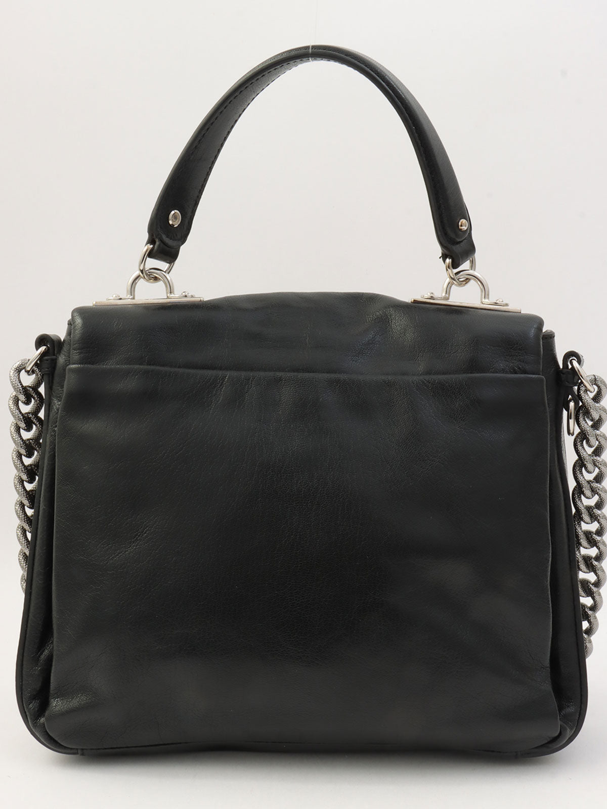 リザードエンボス2wayバッグ ブラック