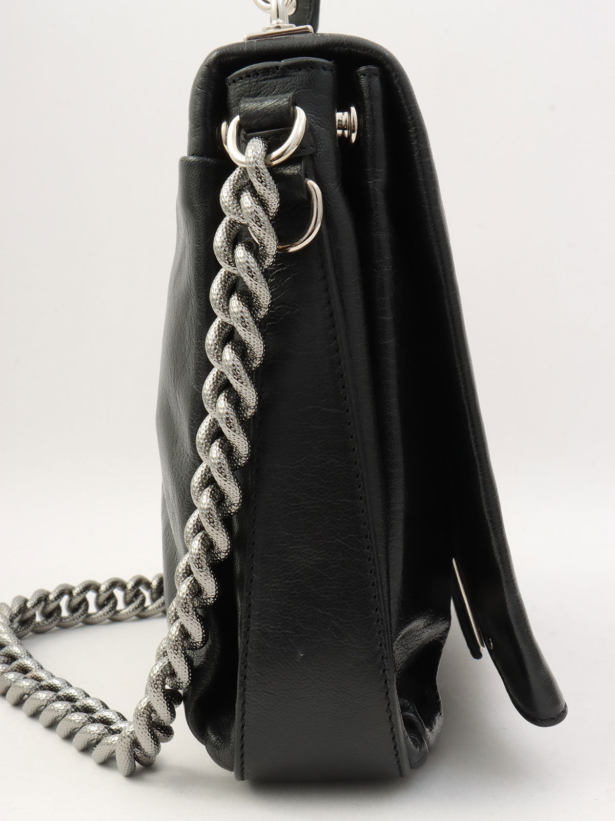Lizard Embossed 2-Way Bag - Black