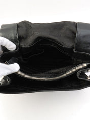 Lizard Embossed 2-Way Bag - Black