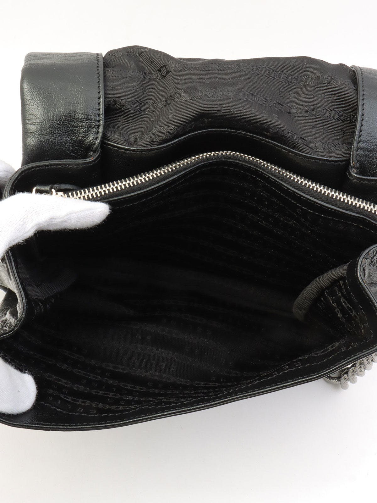 リザードエンボス2wayバッグ ブラック