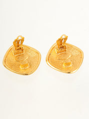 CC Mark Arabesque Motif Earrings Gold