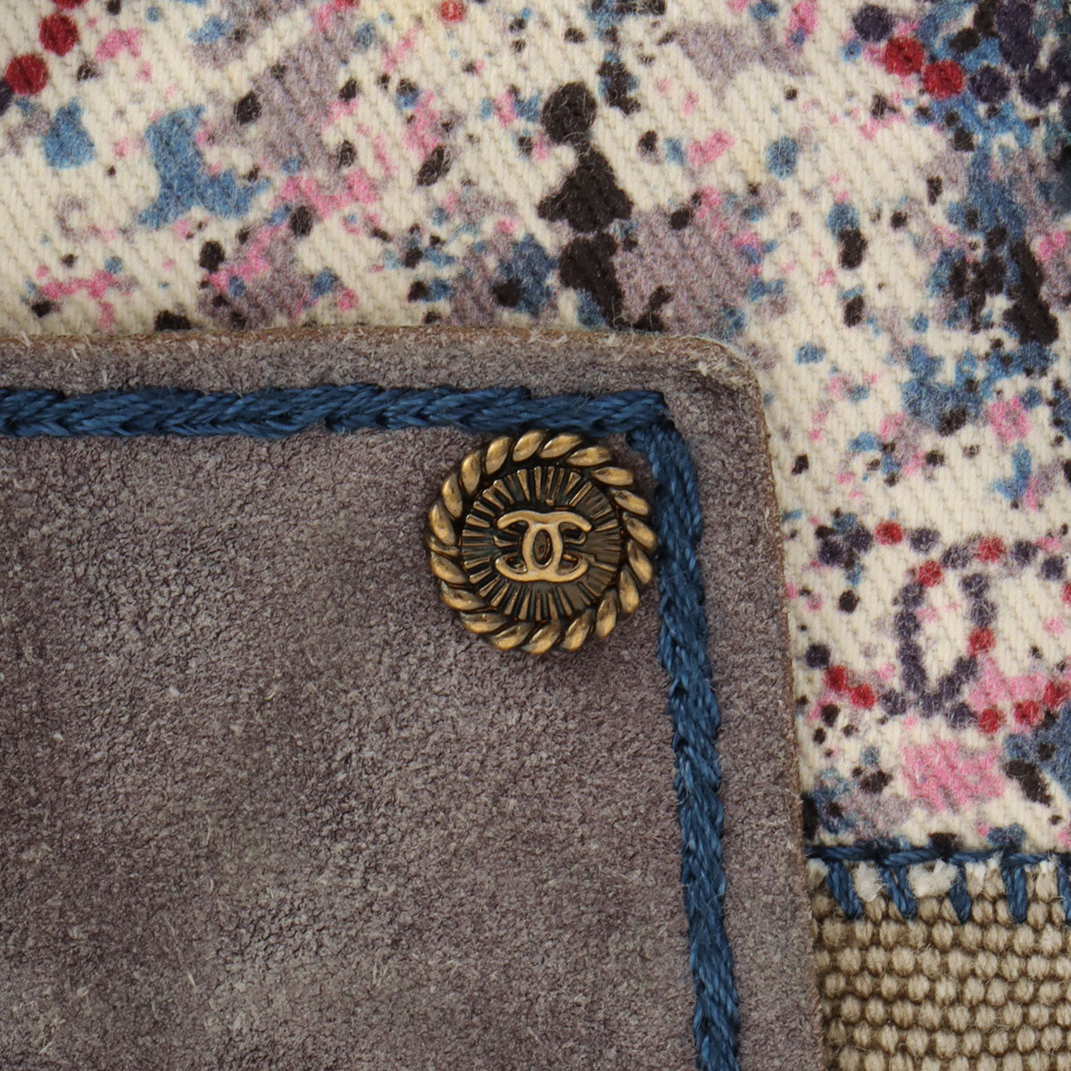 Circa 2015 Denim Patchwork Boy Chanel Chain Shoulder Bag Blue/Multi