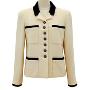 1996 Bicolor CC Mark Button Jacket #38 Ivory/Black